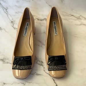 Karl Lagerfeld shiny nude 2inch heels size 9.5 new without box